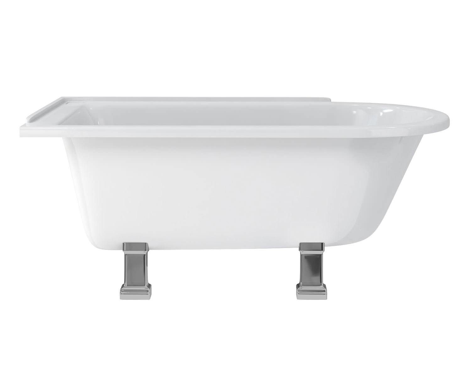 Burlington Hampton Left Handed Roll Top Shower Bath L 1500 x W 750mm