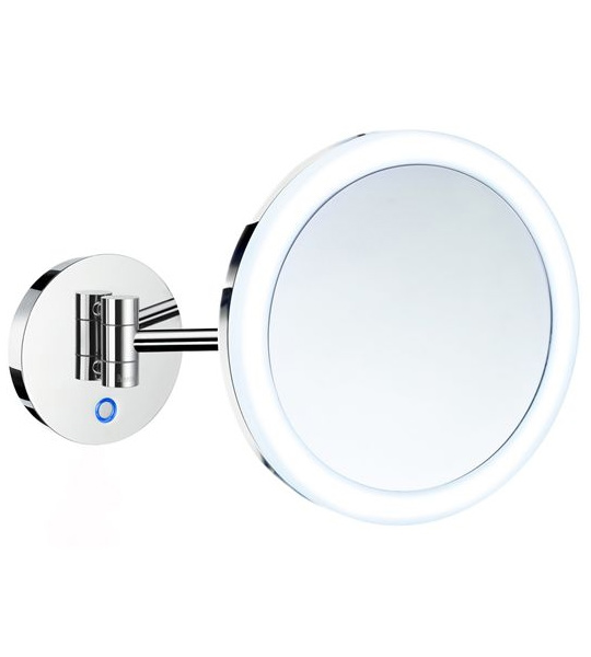 Smedbo Outline Wall Mounted Shaving And Make Up Mirror With Light