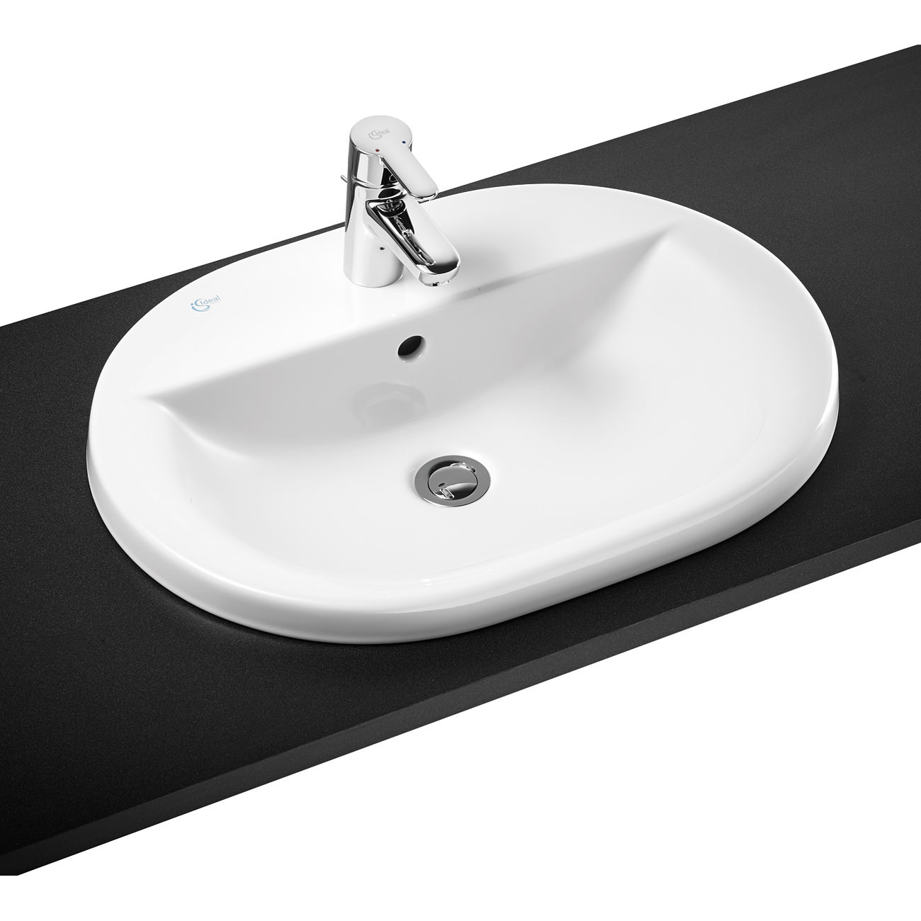 Ideal Standard Concept Oval 1 Tap Hole Countertop Basin