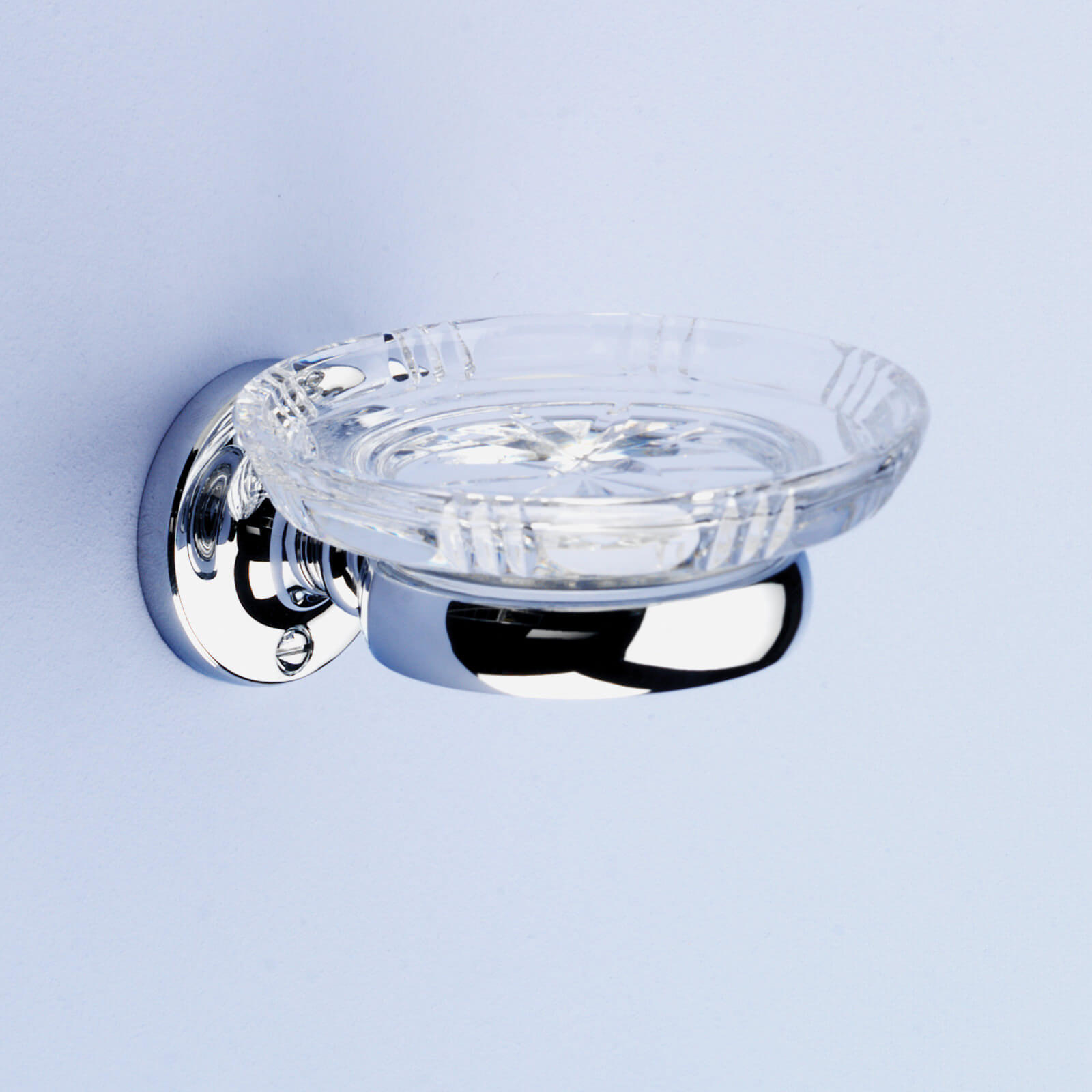 Silverdale Berkeley Luxury Traditional Glass Soap Dish Chrome BKSPDMETCHR.