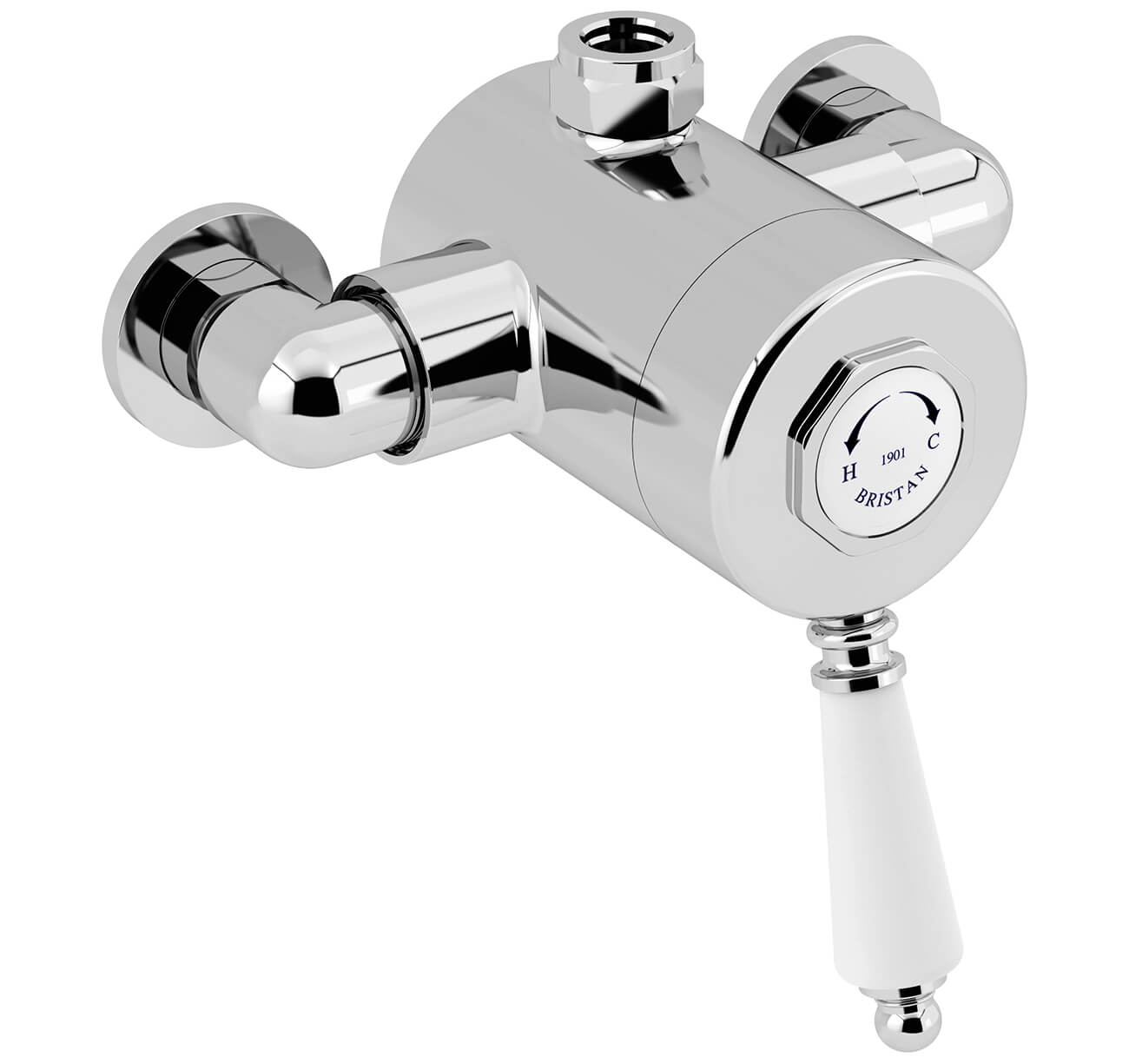 Bristan 1901 Thermostatic Exposed Single Control Shower Valve With Top