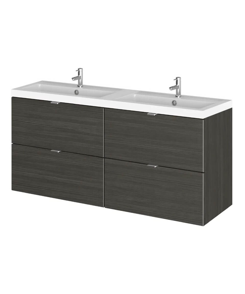 Hudson Reed Fusion 1200mm Wall Hung Full Depth 4 Drawer Vanity Unit And Basin Cbi132