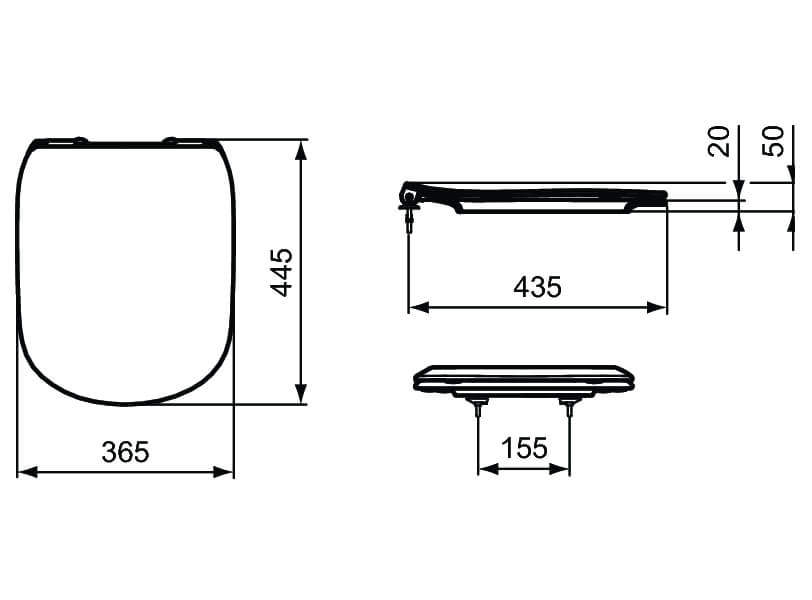 Ideal Standard Tesi Slim Slow Close WC Toilet Seat White