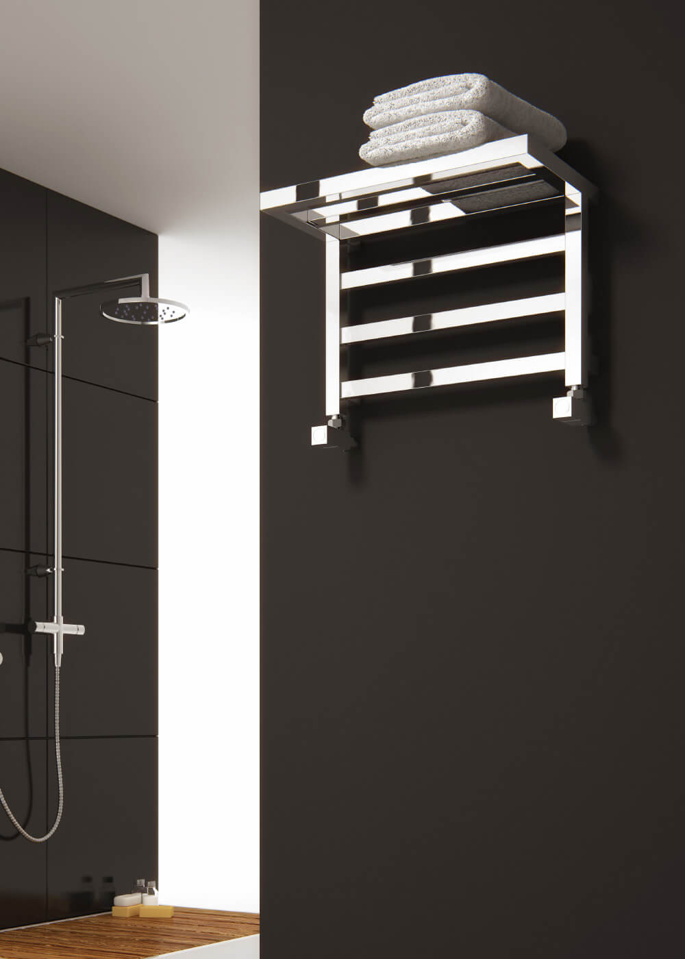 Reina Elvina Chrome Steel Designer Radiator 500 x 350mm - RND-EV503