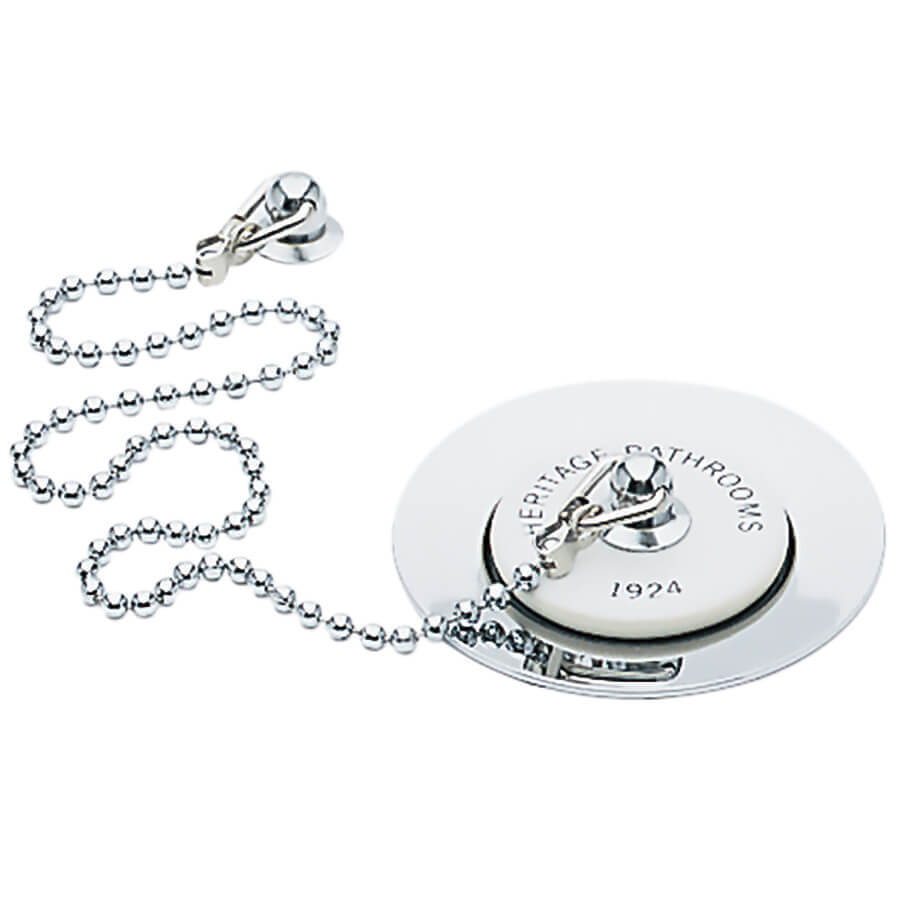 thumbnail image 2 of Heritage Basin Waste Porcelain Plug With Chrome – THC10P – Bathroom Sink Stopper 2 of 6