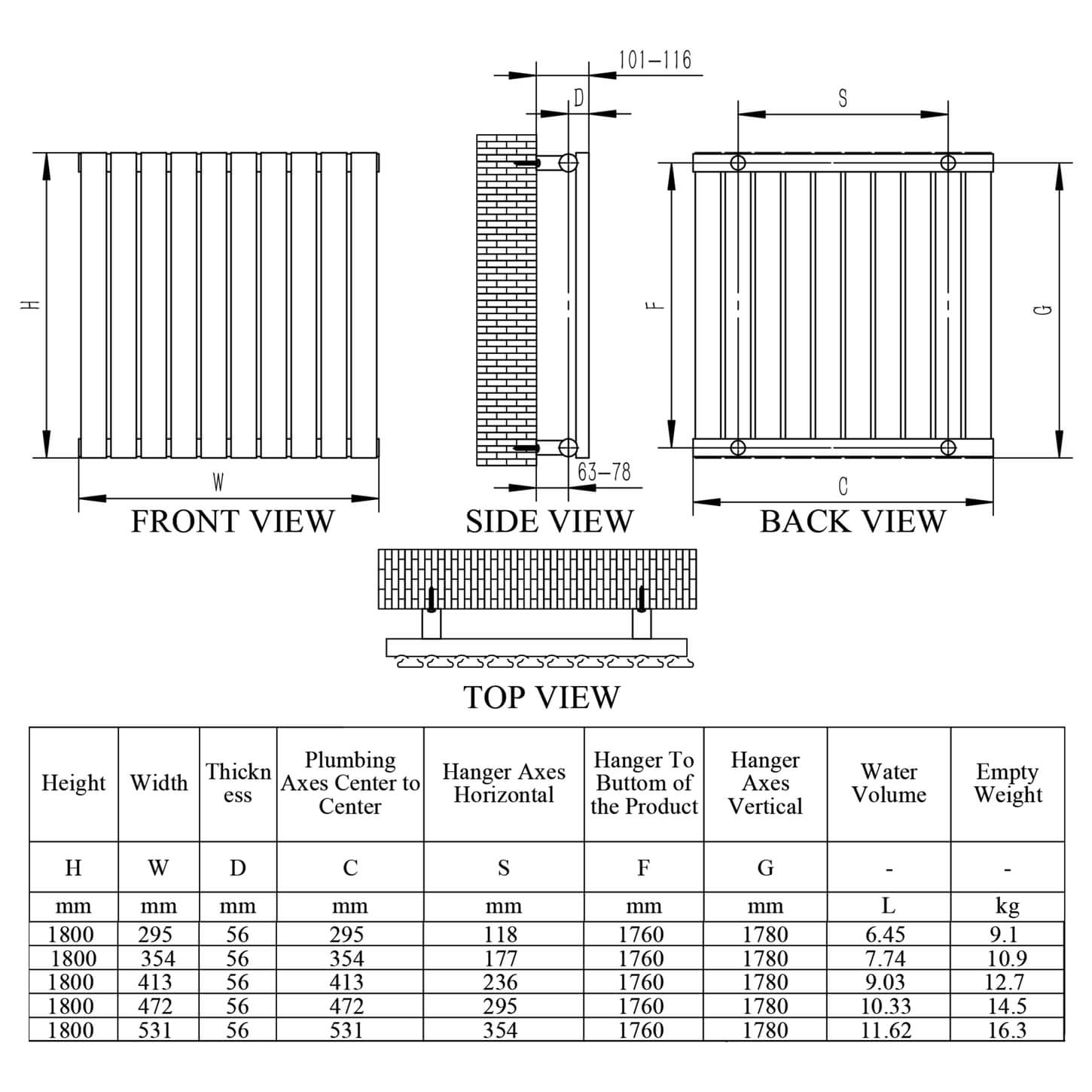 Reina Flox 1800mm High Vertical Single Panel Stainless Steel Radiator reina-flox-1800mm-high-vertical-single-panel-stainless-steel-radiator