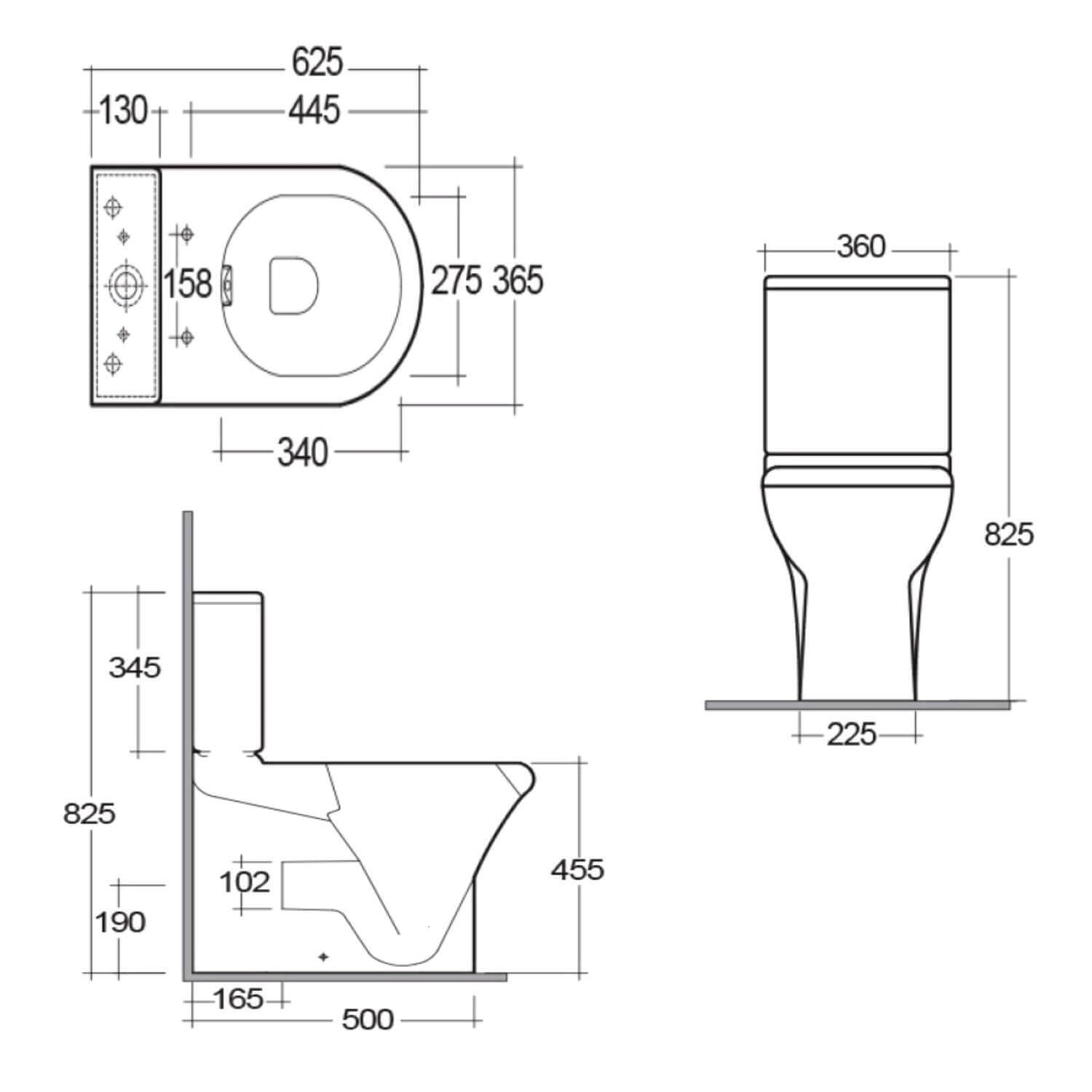 RAK Compact Deluxe Comfort Height Back To Wall Toilet With Urea Soft