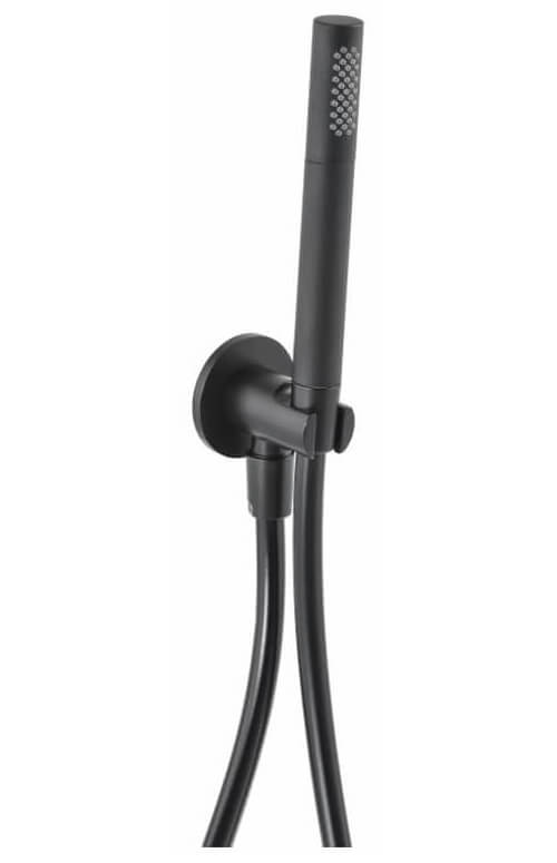 Abode Harmonie Circular Wall Mounted Matt Black Shower Kit AB2627.