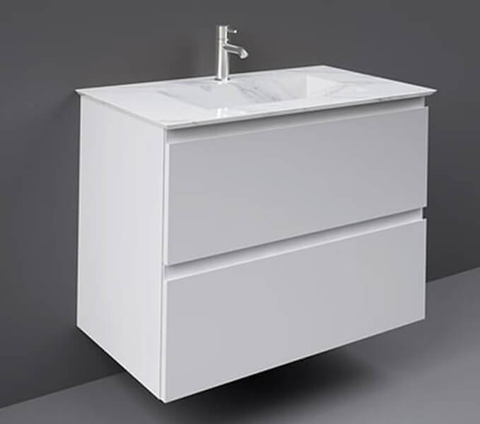 Rak Joy Wall Hung 2 Drawer Unit With Precious Drop In Basin W 600 X D 460mm Joywh060pwh Rak Joy Wall Hung 2 Drawer Unit With, Rak Joy Gloss Grey Wall Hung Vanity Unit 600mm