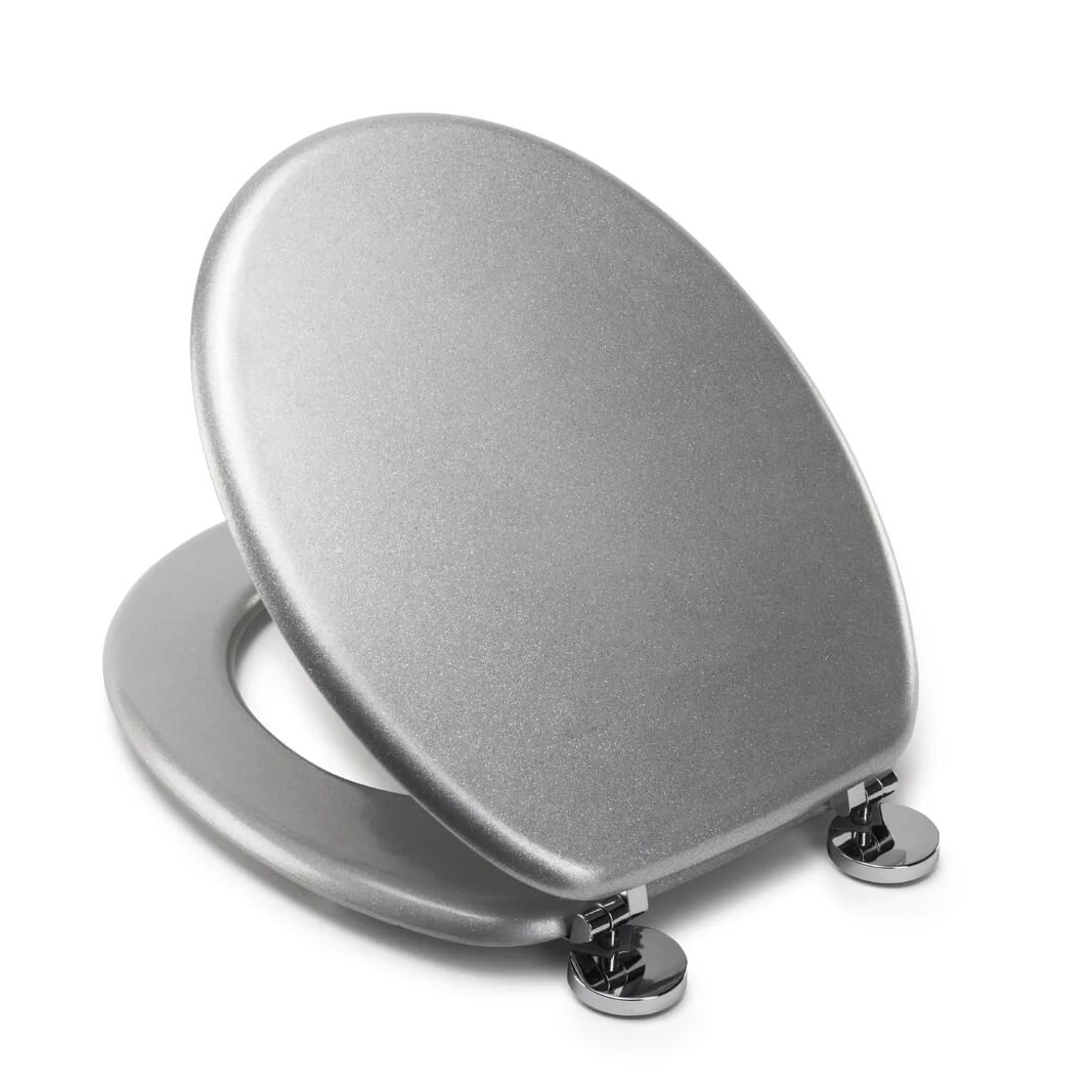 Croydex FlexiFix Silver Quartz Standard Toilet Seat WL601840H