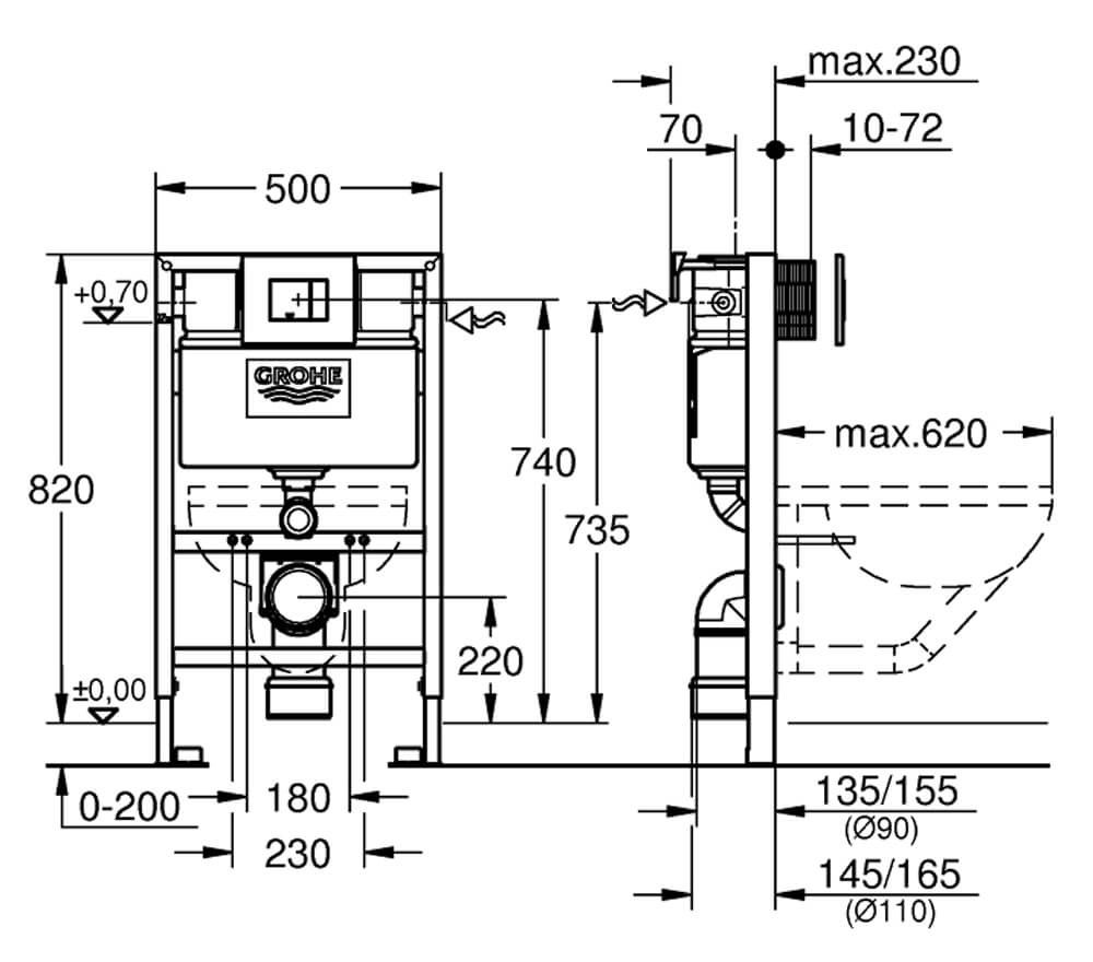 thumbnail image 2 of GROHE Skate WC Flush Plate - Alpine White Push Plate For Toilet With Eco Joy Technology 2 of 11