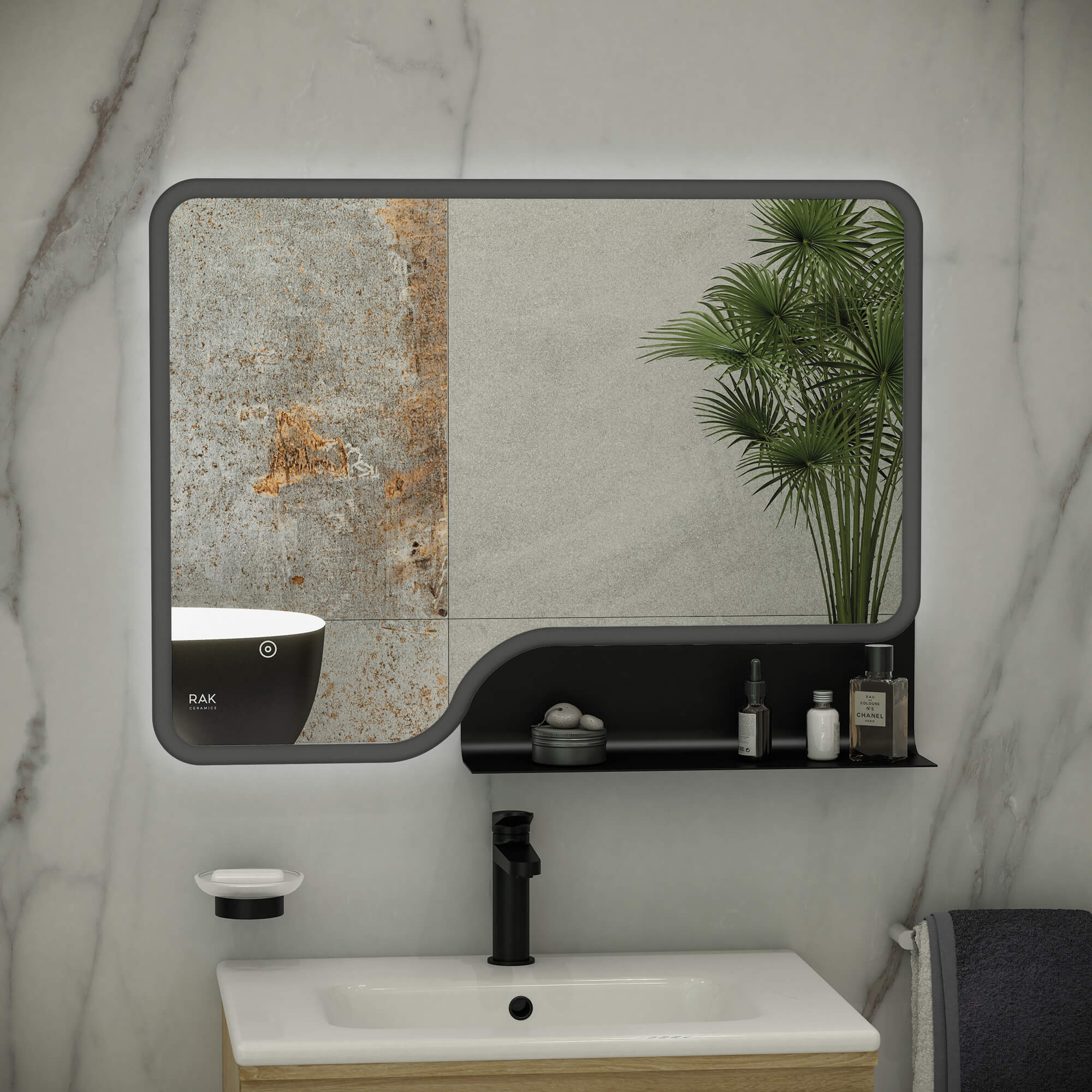Rak Ornate 600 x 800mm LED Illuminated Mirror With Demister Pad