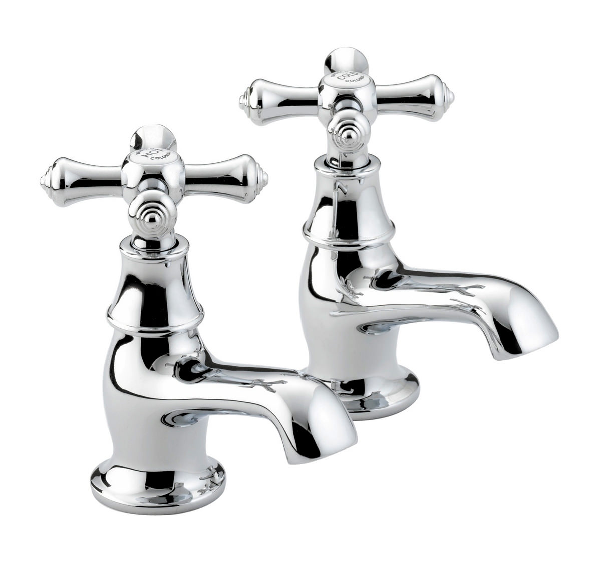 Bristan Colonial Chrome Plated Bath Taps Pair