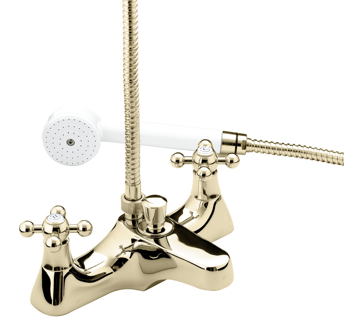 Bristan Regency Gold Deck Mounted Bath Shower Mixer Tap With Kit