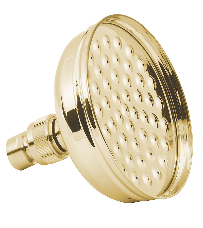 Deva Gold Plated 5 Inch Traditional Shower Head With Swivel Joint