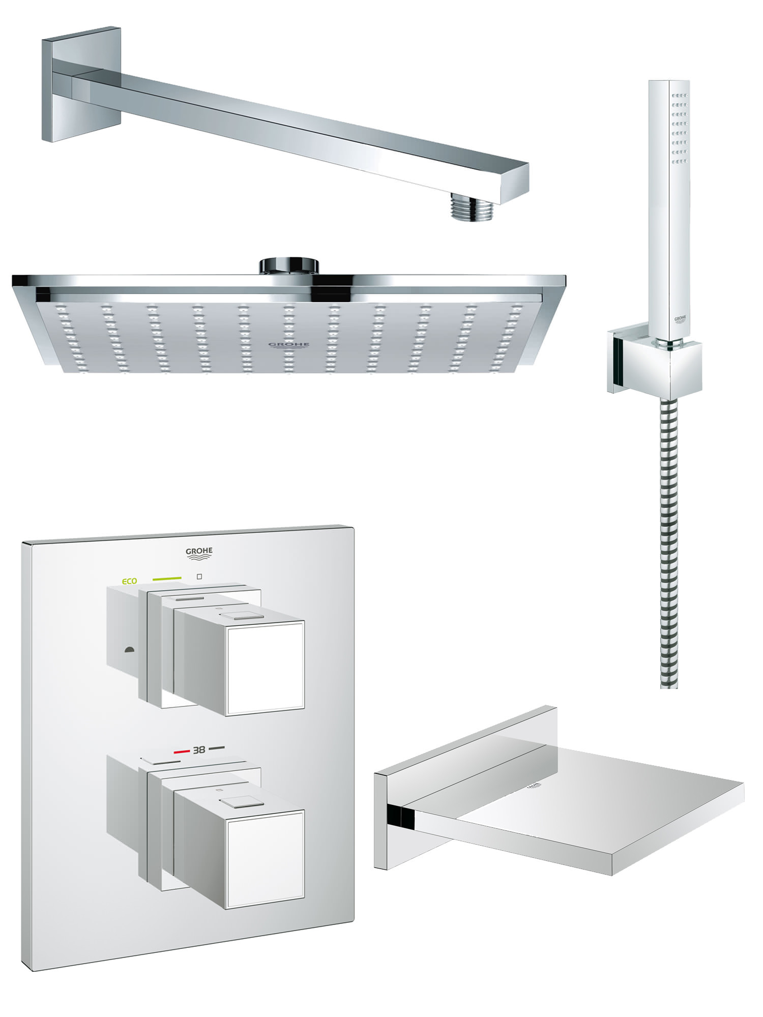 Grohe Grohtherm Cube Bath And Shower Shower Solution Pack 5