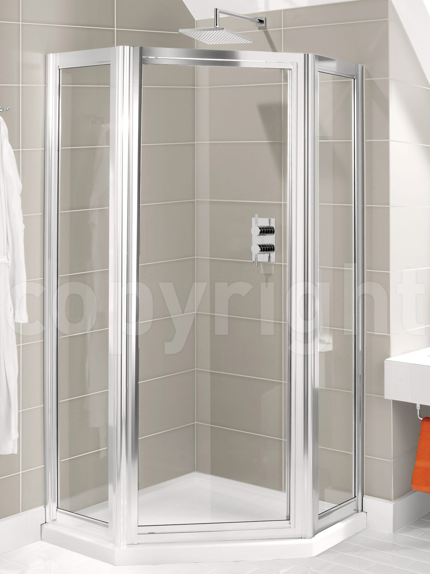 Simpsons Supreme Pivot Door Pentagon Shower Enclosure 900mm