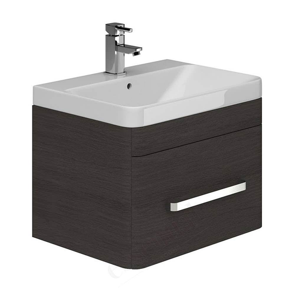 Essential Vermont Dark Grey Wall Hung Vanity Unit And Basin 800mm