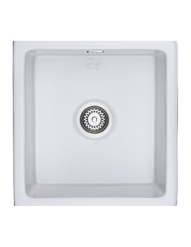 Rustique Large 1.0 Bowl Undermount Or Inset Ceramic Sink White