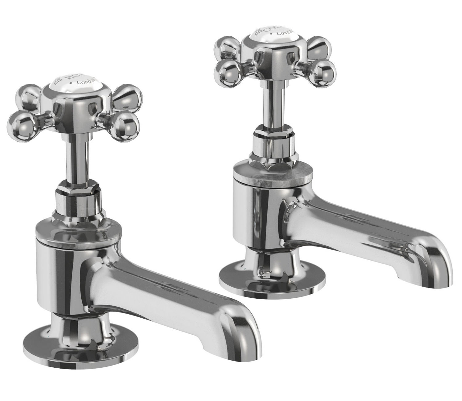 Burlington Stafford Chrome Plated Quarter Turn Bath Pillar Taps