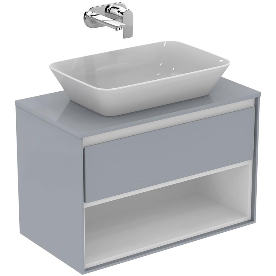 Ideal Standard Concept Air 800mm Wall Drawer And Shelf Unit With Worktop