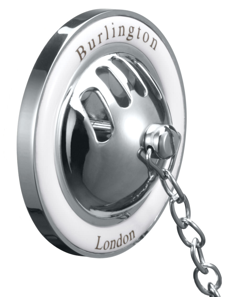 Burlington Chrome Plated Bath Overflow Plug And Chain