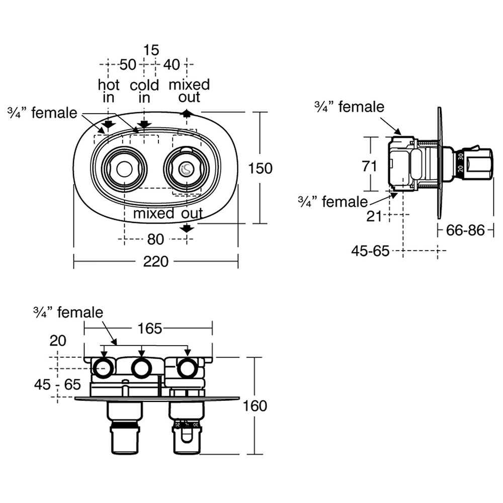 Ideal Standard Trevi Dual Control Thermostatic Shower Mixer Valve