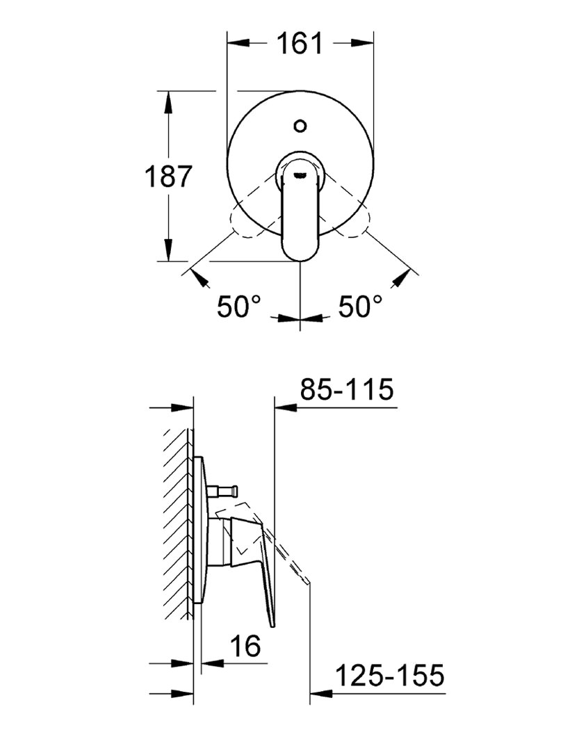 Grohe Eurosmart Cosmopolitan Single Lever Shower Mixer Valve Trim